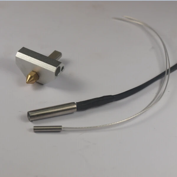 UP 3D printer hotend kit extruder head kit assembly 0.4mm nozzle heater block barrel sensor heat carriage for 1.75 filament