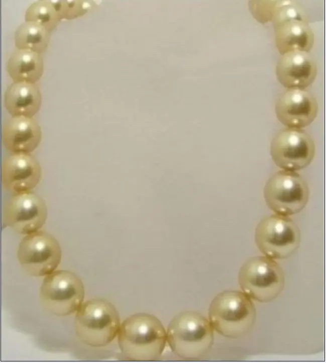 

FREE SHIPPING>>>@@ > Top Huge18" natural south sea genuine GOLD round pearl necklace PM88