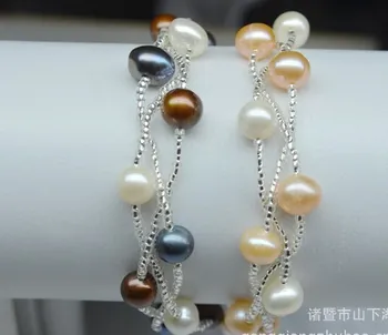 

MIX COLOR 100% Genuine REAL Charm Trendy Freshwater Pearl Bracelet Bangle Hot Cheap Fashion Jewelry with Magnetic Clasp