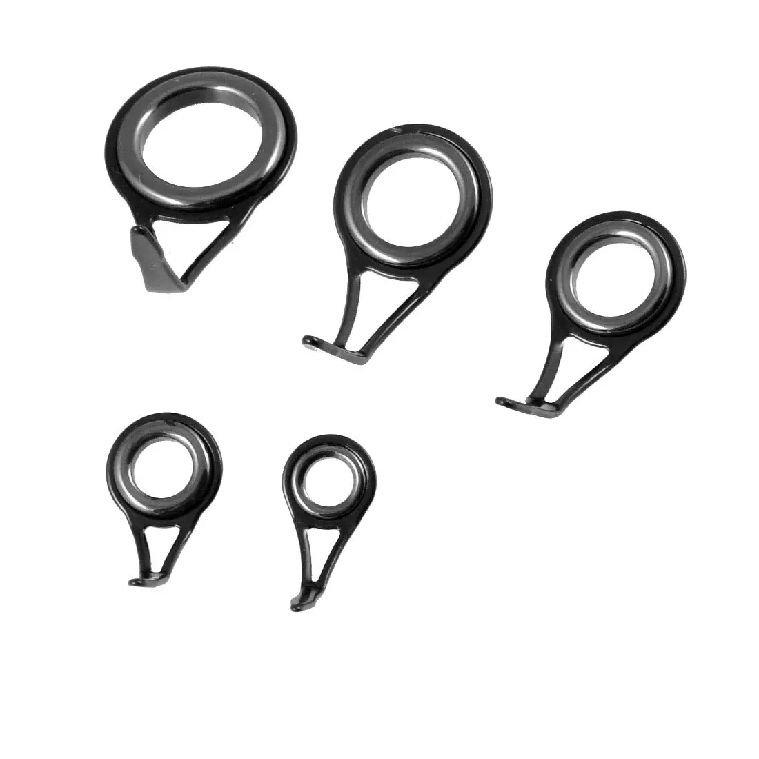 5 Pcs Fishing Pole Ring Guide Tip Eyes Set Replacement Blackin Fishing