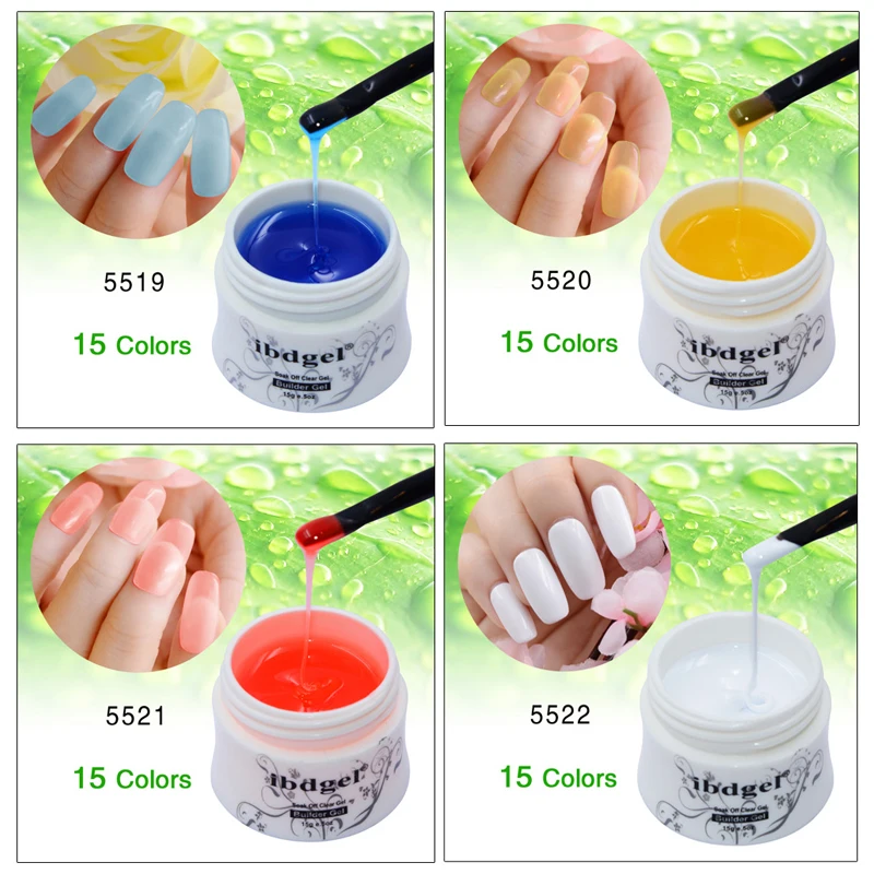 3 Pcs IBDGEL Builder Gel Acrylic Nail Gel Jelly UV Salon Profesional Extension Nail Gel Polish gel for nail extensions