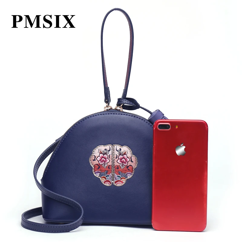 PMSIX новейшая женская сумка модная изысканная вышивка сумки с цветами Повседневная кисточка девушка переносная с лямкой на одно плечо сумка