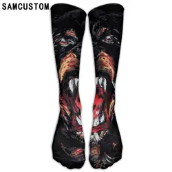Samcustom модные гетры Для женщин хлопок высокого над коленом Чулки для женщин для дам Ротвейлер 3D печать длинные гетры