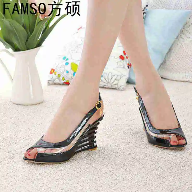 

Size34-43 2019 New Fashion Women Sandals Peep toe Wedges Pumps Shoes Girl Sweet Summer Women's Heels Gladiator Sandals SP-60