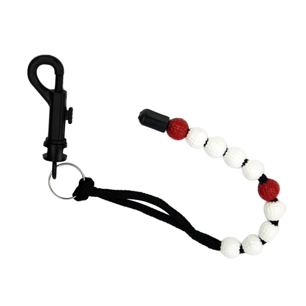 Plastic Golf Beads Stroke Shot Score Counter Keeper with Clip -Pink/White Golf Stroke Bead Score Counter