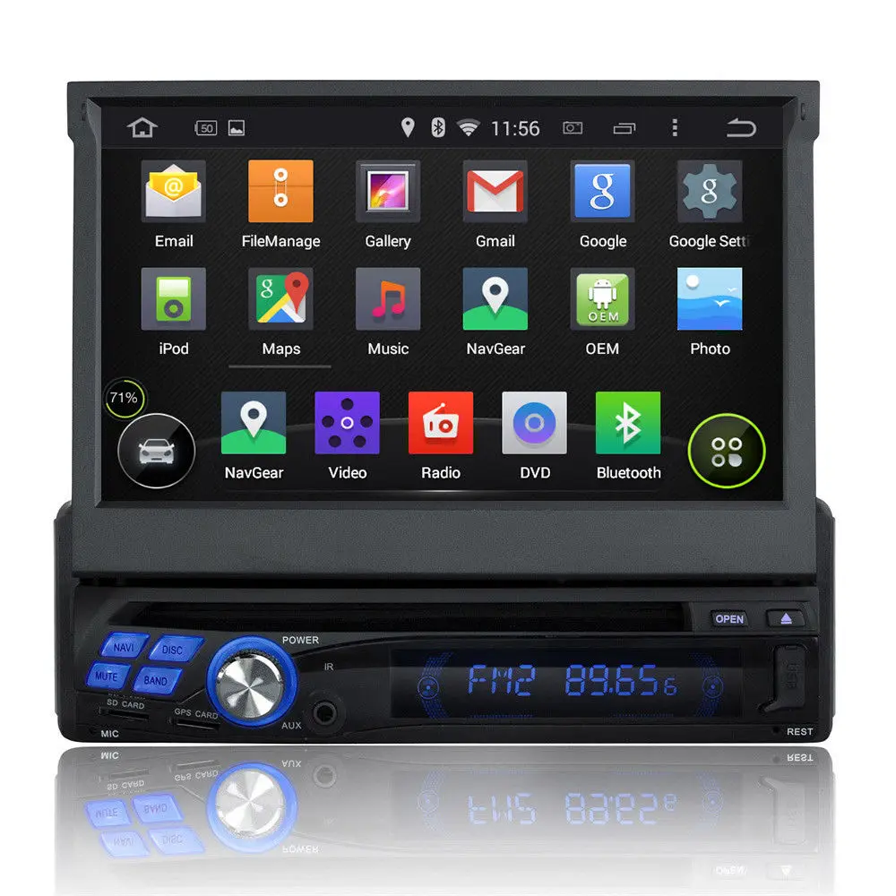 1 Din Android Car DVD Player with font b GPS b font Navigation 3G WIFI Radio