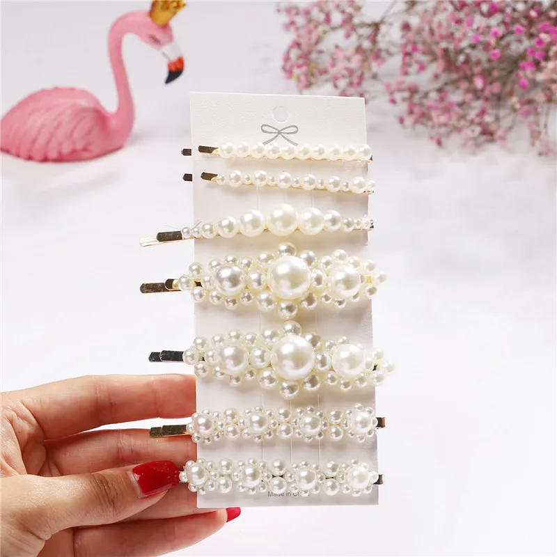 

SEDmart Solid Pearl Hair Clips for Women Hair Barrette Fashion Hairpins Snap Barrettes Trendy Handmade Hair Styling Accessories