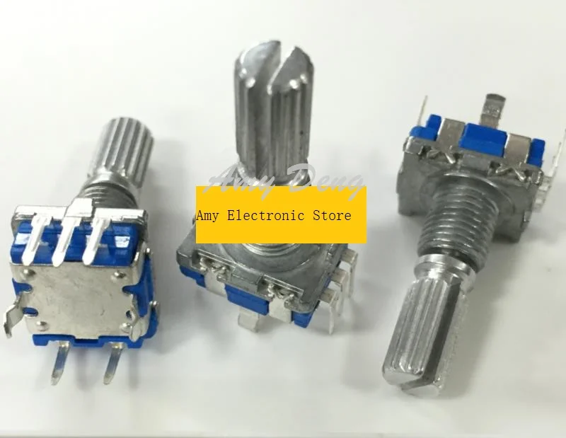 

50pcs/lot EC11 digital pulse potentiometer 360 posioning 20 pulse saw tooth shaft 20MM