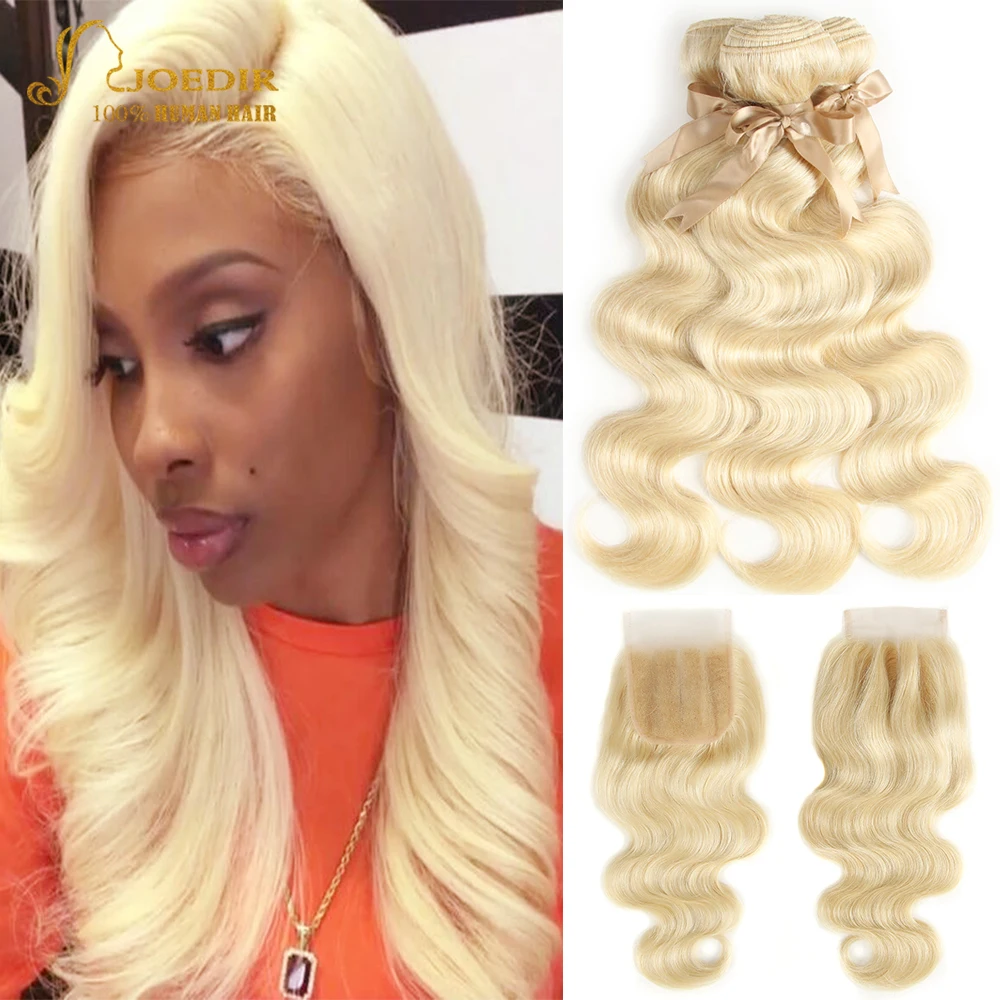 

Brazilian Body Wave Hair Weave Bundles With Closure 613 Blonde Bundles With Closure Colored Bundles With Closure Joedir Hair