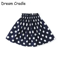 Dream Cradle/2019 летнее в горошек юбка с высокой талией для маленьких девочек