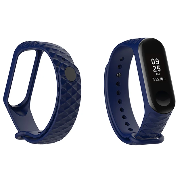 Силиконовый ремешок mi Band 3 Аксессуары для Xiaomi mi Band 3 Смарт-часы браслет 3 спортивные браслеты mi Band 3 band - Цвет: Deep Blue