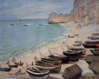 

High quality Oil painting Canvas Reproductions Boats on the Beach at Etretat (1883) By Claude Monet hand painted