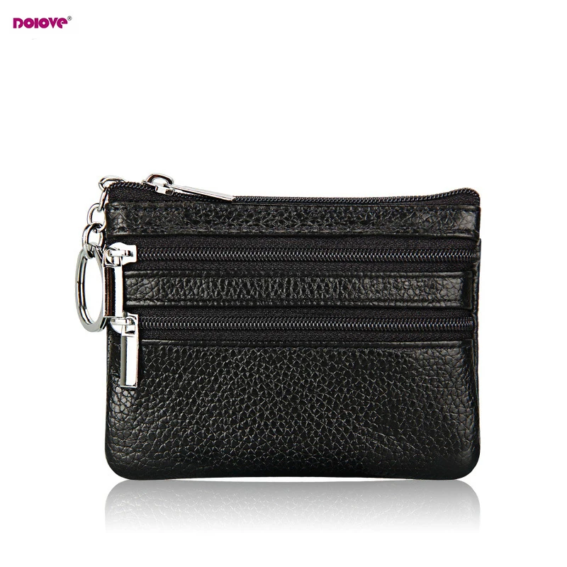 DOLOVE  Brand New Genuine Leather Coin Purse Women Small Wallet Change Purses Money bag Zipper Card Holder Dollar Wallets