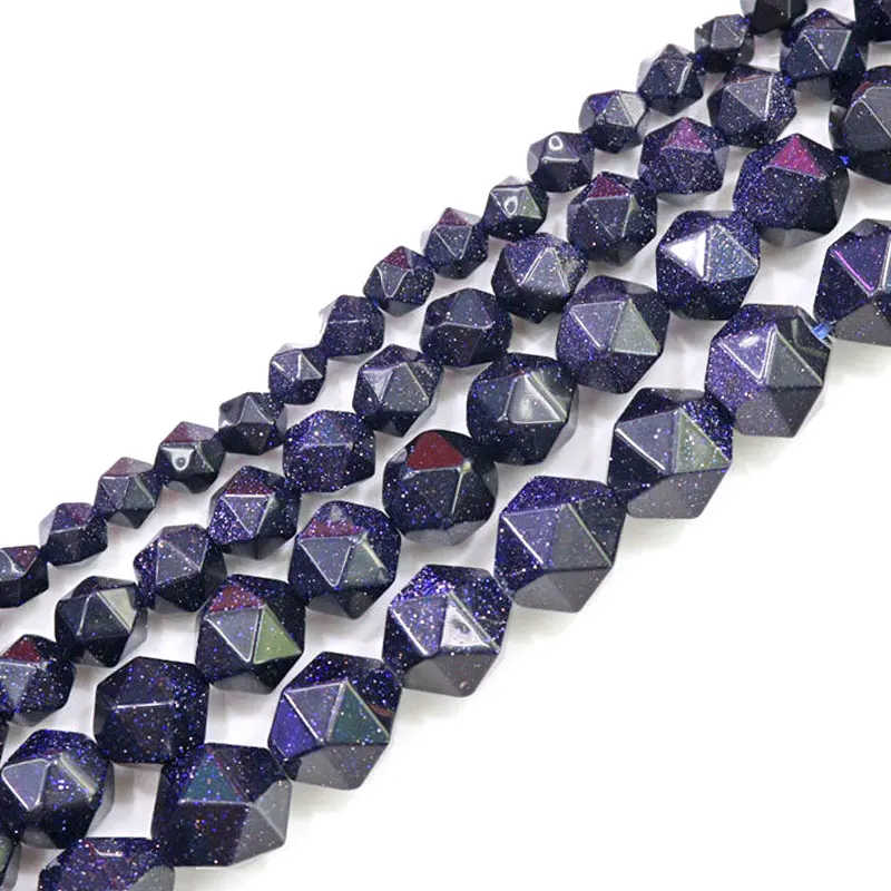 

6-12mm Round Faceted Blue SandStone Beads For Jewelry Making beads Necklace 15'' DIY Beads Bracelets For Women Gift Trinket