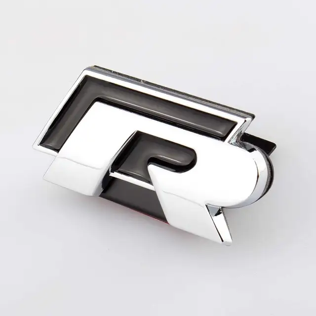 US $6.45 3D Car Sticker Front Grill Logo Badge Decal Chrome Emblem R for VW Golf Jetta Passat Touareg Tiguan