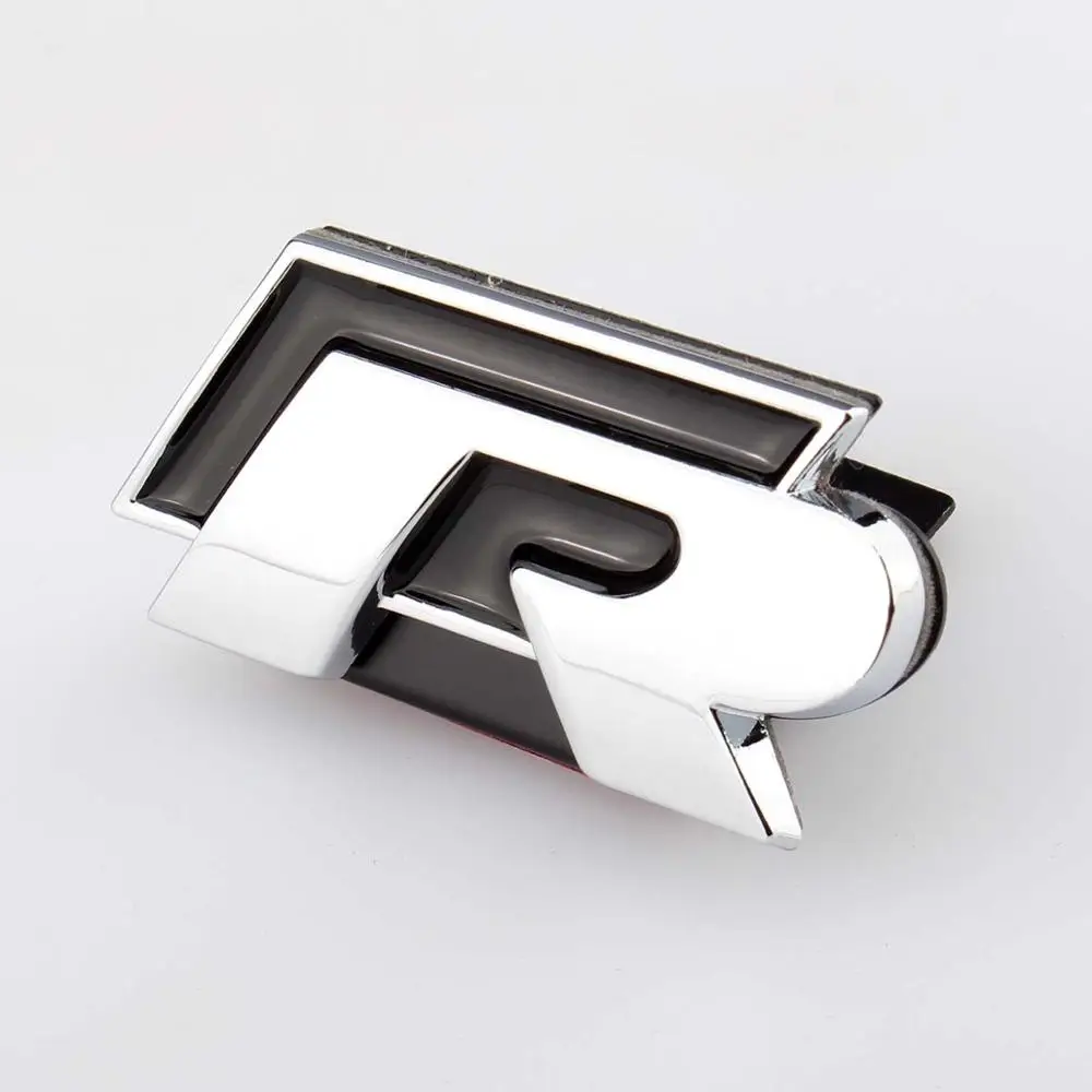 3D Car Sticker Front Grill Logo Badge Decal Chrome Emblem R for VW Golf Jetta Passat Touareg Tiguan