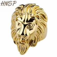 HNSP, хип-хоп, рок, Золотое кольцо с головой льва для мужчин, кольца на палец в виде животных, мужские, панк, байкерские ювелирные изделия