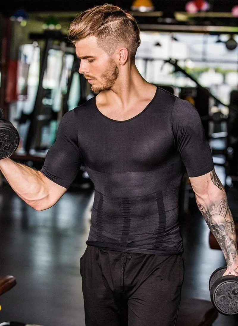 

Men's Compression T-Shirt Compression Body Building Shirt for Men Moisture Wicking T-shirt Tights