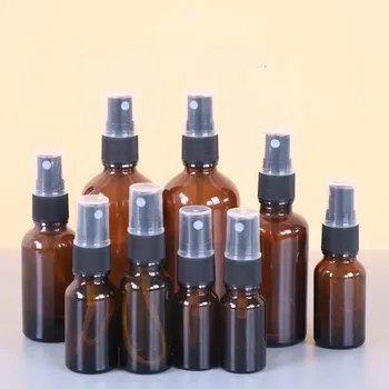 

50pcs 5/10/15/20/30/50/100ml Travel Glass Refillable Oil Empty Container Perfume Sprayer Amber Bottle Pot Face Lotion Atomizer