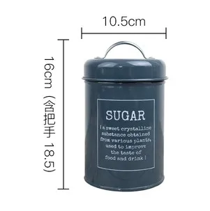 Металлическая цветная банка для хранения кофе, сахара, чая, контейнер, Классический минималистичный скандинавский Настольный контейнер для хранения, Домашний Органайзер - Цвет: Dark Sugar