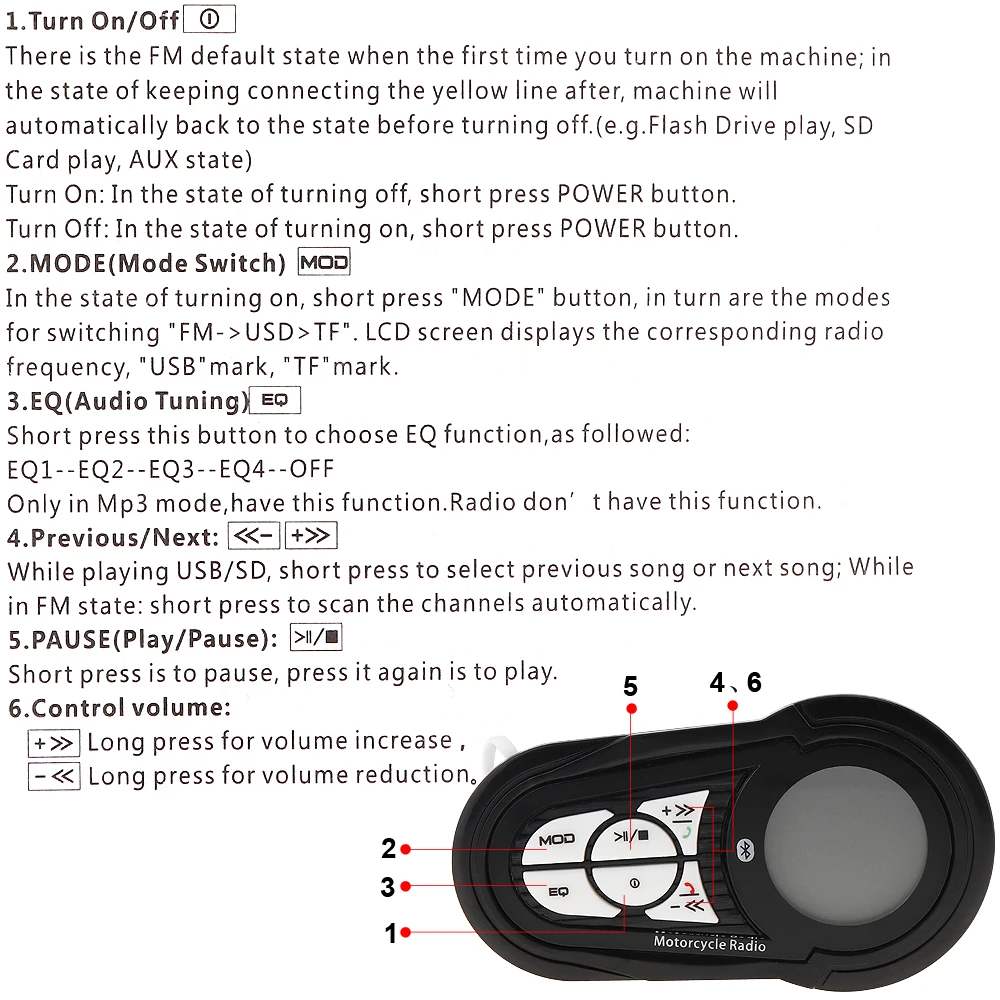 2 шт 30 Вт мотоцикл Противоугонный Bluetooth MP3 динамик AUX-IN аудио вход и USB/TF водонепроницаемый для мотоцикла скутер мотоцикл