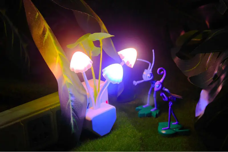 Новинка Ночной светильник штепсельная вилка стандартов ЕС и США индукции мечта гриб Luminaria Лампа 220V 3 Светодиодный лампа в виде гриба светодиодный ночной Светильник s