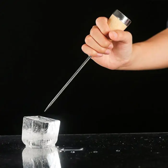 Лед удар нержавеющая сталь деревянная ручка напиток отверстие Винтаж Прочный Кухня инструмент для Прямая поставка