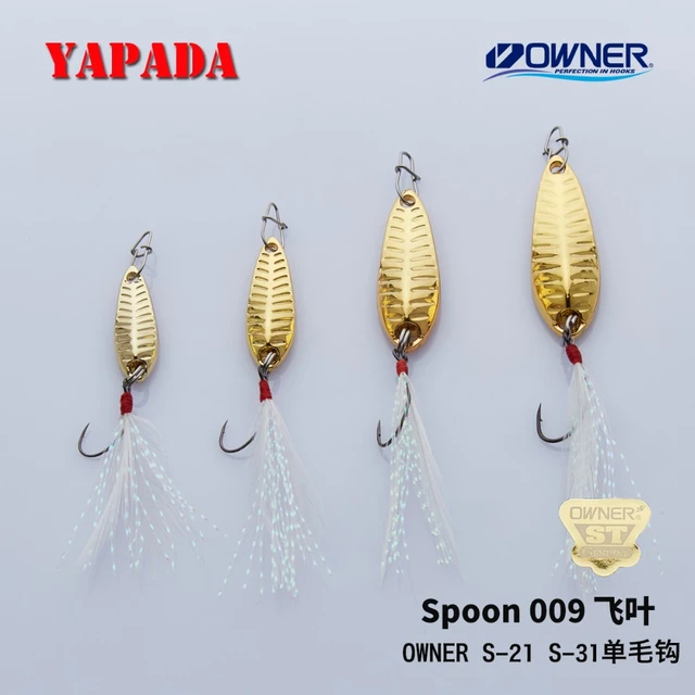 YAPADA Spoon 009 Fly Leaf 2g/3g OWNER Single Hook+Feather 24-28mm