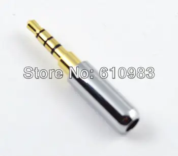 

(5pcs/lot) 3.5mm 4 tracks adapter stereo audio solder connector for 4mm cable