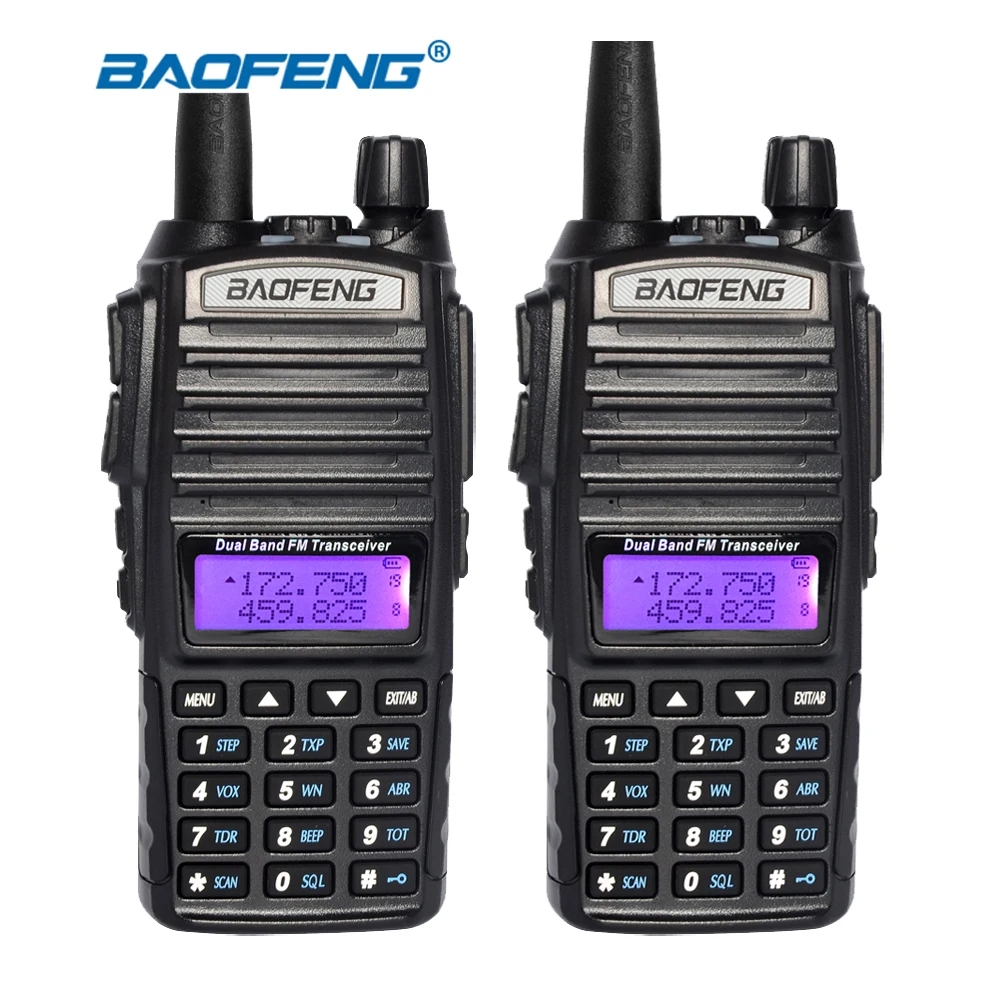 

2pcs/lot BAOFENG UV-82 Radio VHF/UHF 137-174/400-520MHz Dual Band Radio Walkie Talkie Transceiver CB Ham Radio Baofeng UV82