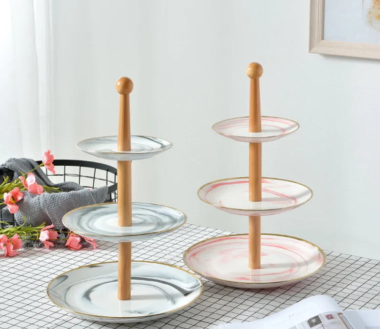

European Multi-function Three-layer Tiered Trinket Trays Jewelry Storage Dessert Tray Decorative Cosmetic Tray Jewelry Tray LF37