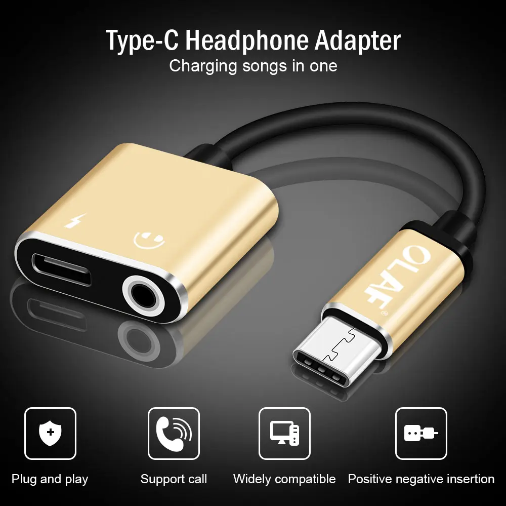 OLAF type C мм 3 5 разъем для наушников зарядный кабель USB аудио адаптер huawei mate 10 P20 pro Xiaomi