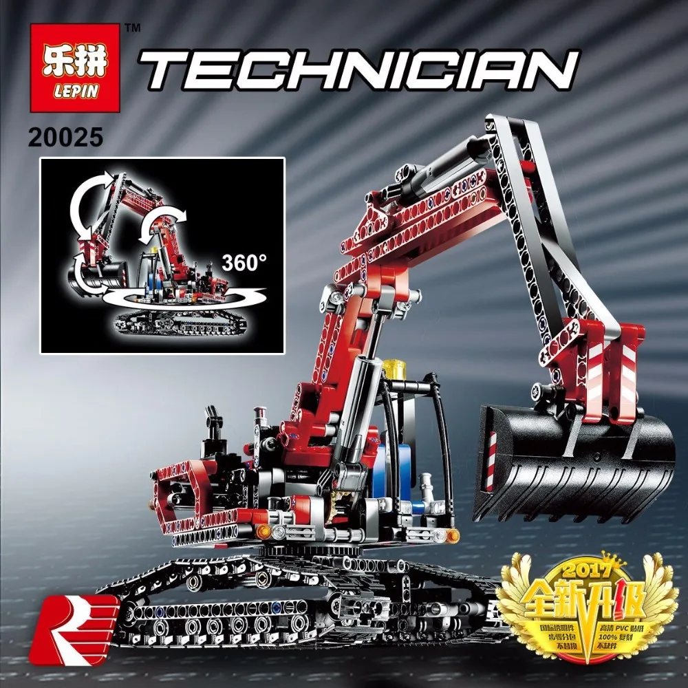

Lepin 20025 Genuine Technic Series the Red Engineering Excavator Set Building Blocks Bricks Toys Boys 8294 birthday gifts