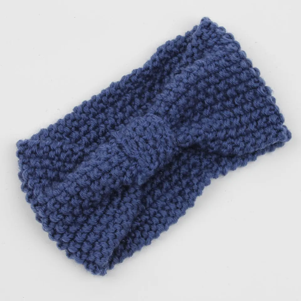 Fashion Winter Warm Women Crochet Knitted Braided Knit Wool Headband Hair Band Knot Pattern Headband Elastic Head Wrap Turban