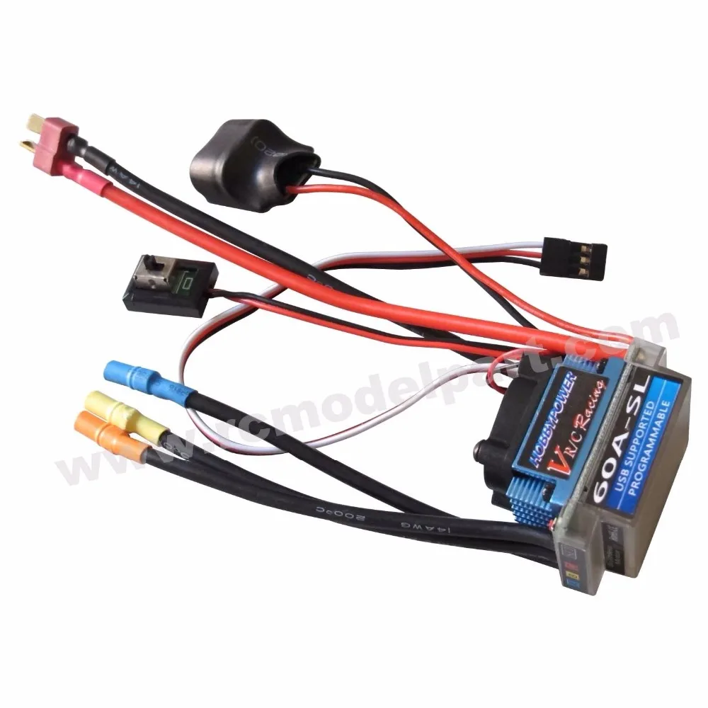 Бесщеточный Регулятор Скорости Hobbypower 60A SL V2 ESC для гоночного автомобиля 1/10 1/12 RC
