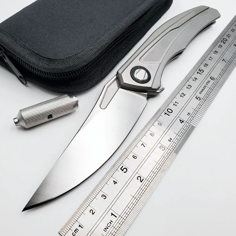 Складной нож JSSQ Bear S35VN Blade TC4 титановая ручка тактический карманный для кемпинга