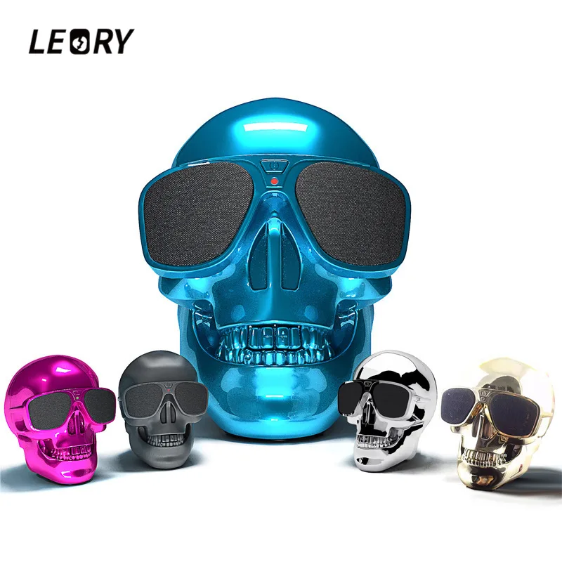 

LEORY High Tech Bluetooth Speaker Wireless 2400mah Subwoofer Skull Mini Stereo NFC Speaker