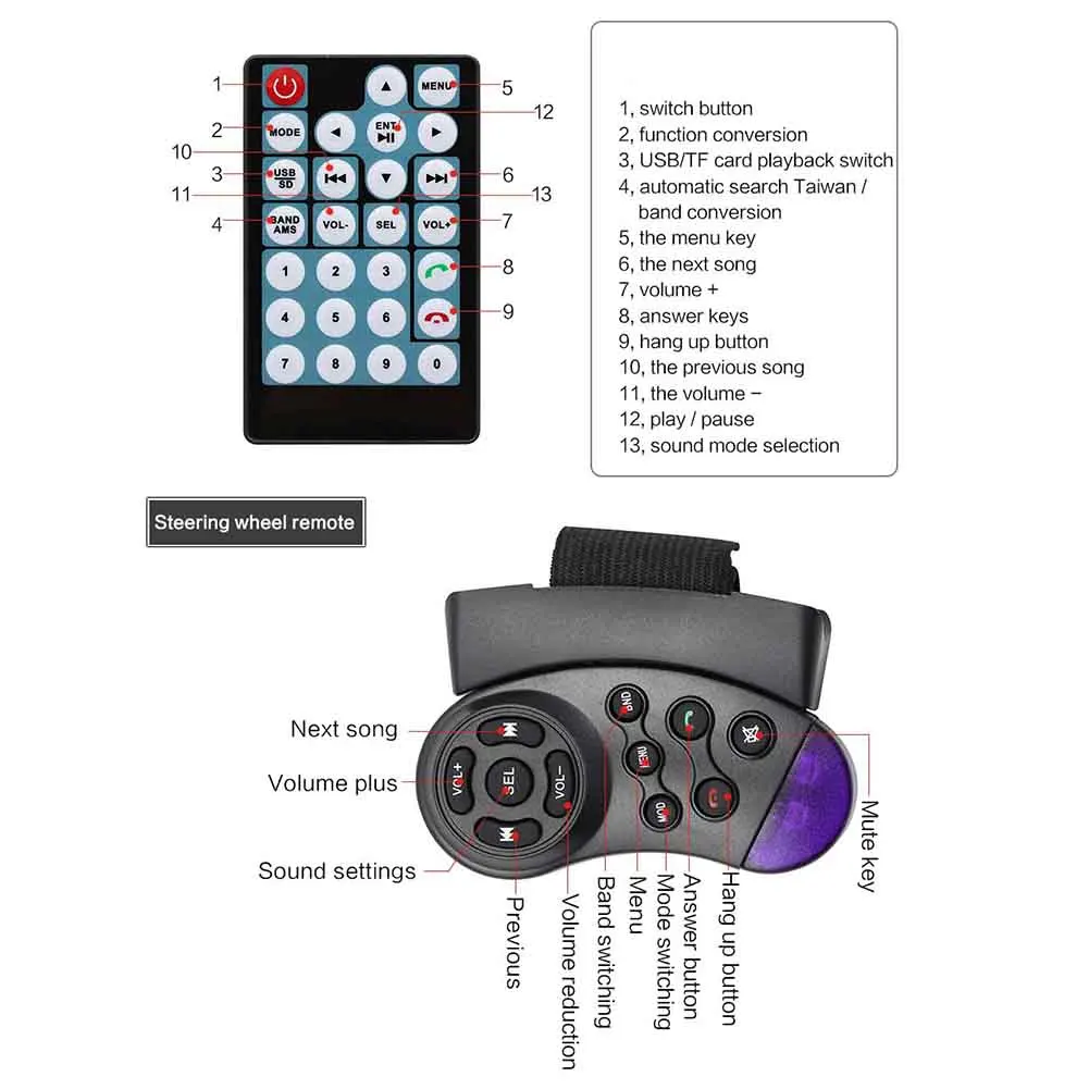 7 "портативный двойной 2 стерео аудио Bluetooth Touch MP5 плеер USB FM радио приемник заднего вида камера удаленного