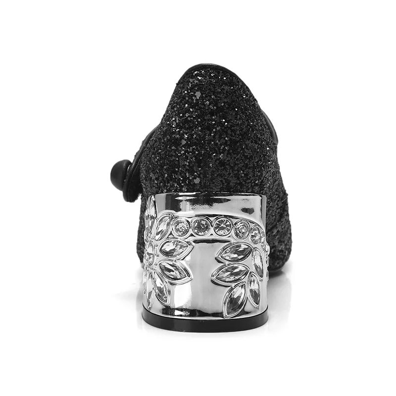 Paillettes Zvq Dehors Mode Carré Black Femmes Nouveau Peu Chaussures Printemps Haute Pompes Talons Bout Sexy 2019 En Tissu Profonde Sabot De qrx0grwU