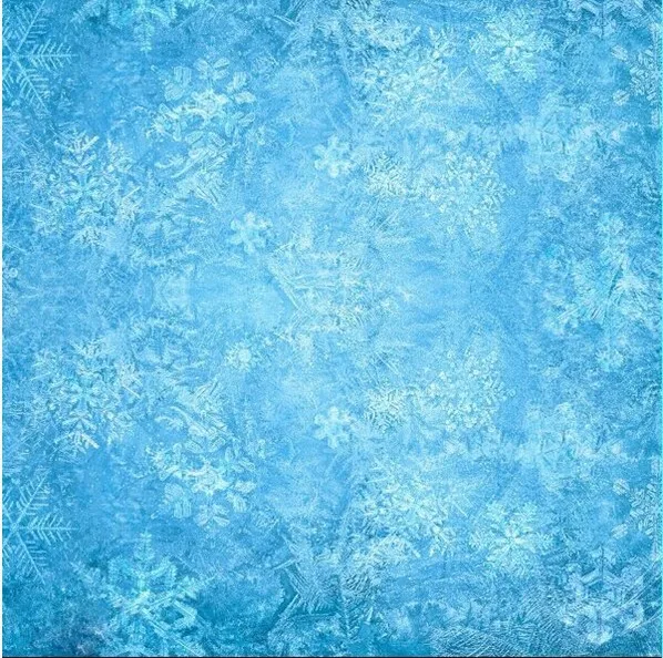 8x8FT Frozen Blue Snowflakes Snow Flakes Winter Wonderland Custom