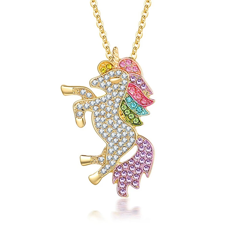 High Quality Crystal Unicorn Necklaces & Pendants Trendy Jewelry For