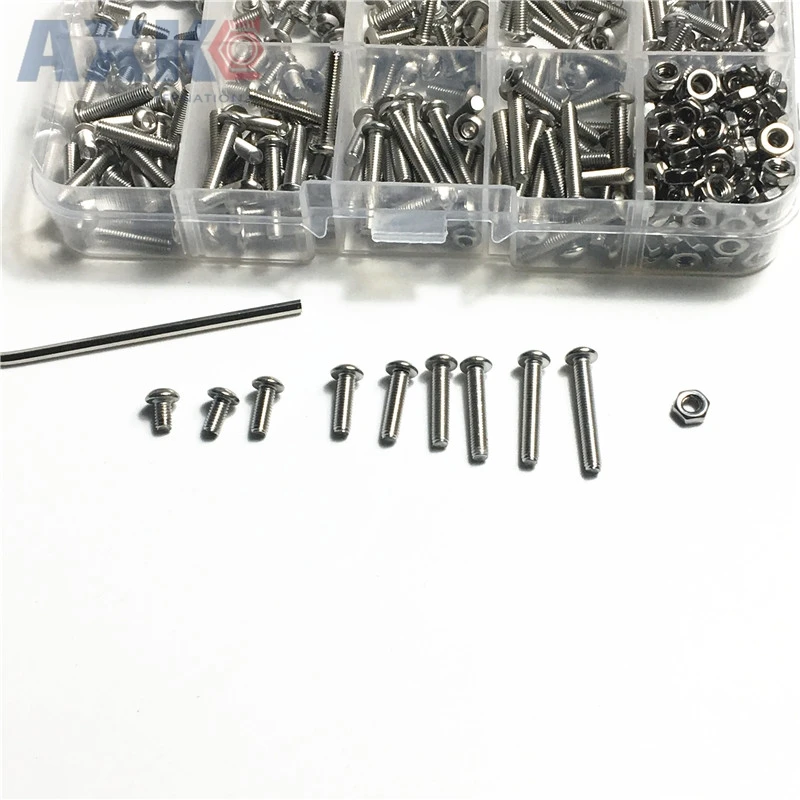 340 шт./лот M3 Болтовая гайка с шестигранной головкой из нержавеющей стали SS304 винты