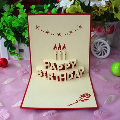 Yuan sheng Happy Birthday card three dimensional greeting ...