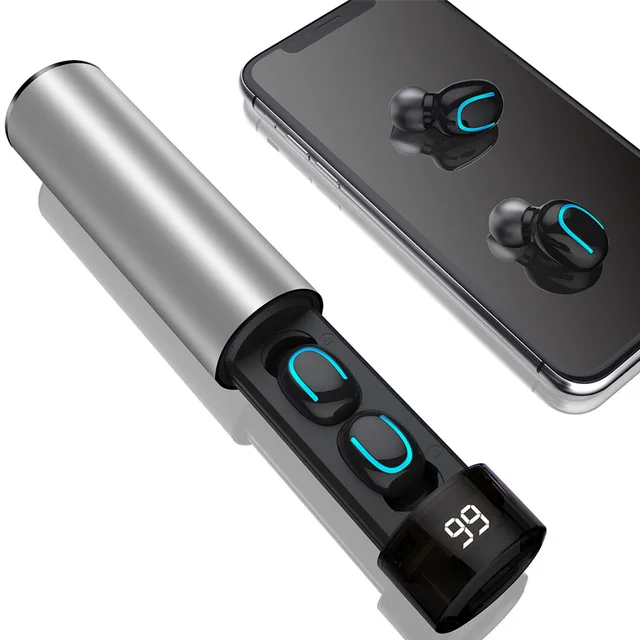 U-shaped gray TWS bluetooth наушники спортивные шумоподавленные Наушники Беспроводные Наушники Громкая связь басовые наушники с микрофоном для samsung - Цвет: U-shaped gray