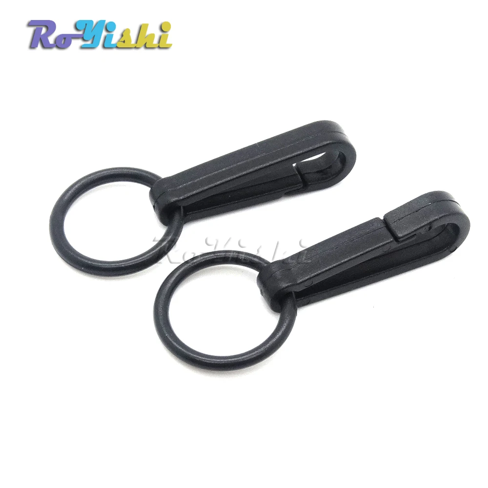 

100pcs Gloves Hook Plastic Buckles Snap Hook With O-Ring Black Free Shipping