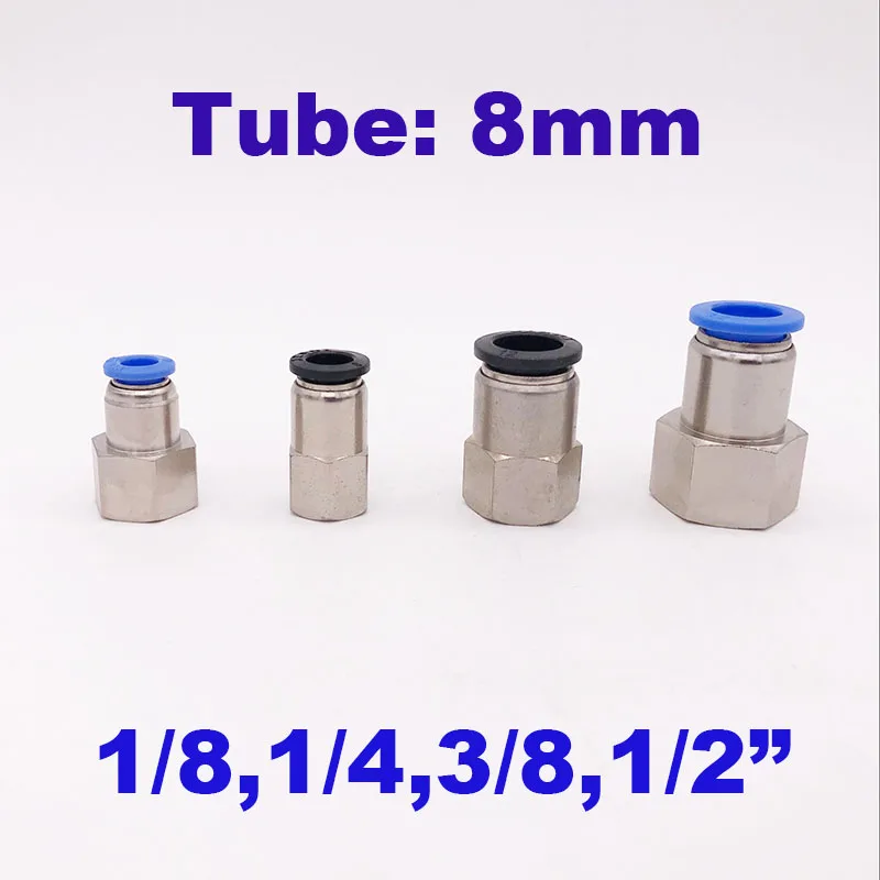 674 24 De Descuentogogo Recto Conector Rápido De 8mm 18 14 38 12 Bsp Neumático Tubería Roscada Hembra De Montaje Pcf8 01 02 03 04 Manguera