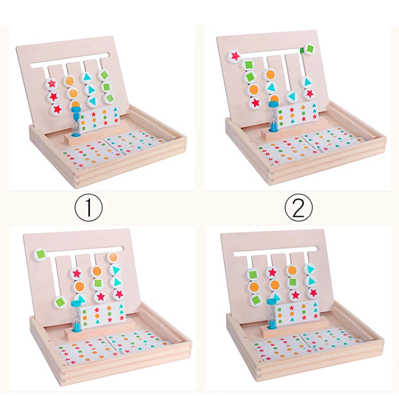 Brinquedos de Madeira Correspondência de Cores Montessori Early Matemática Brinquedos Educativos Toddle 4 Cores Combinando Treinamento Pensamento Brinquedos 5 Brinquedos mat.