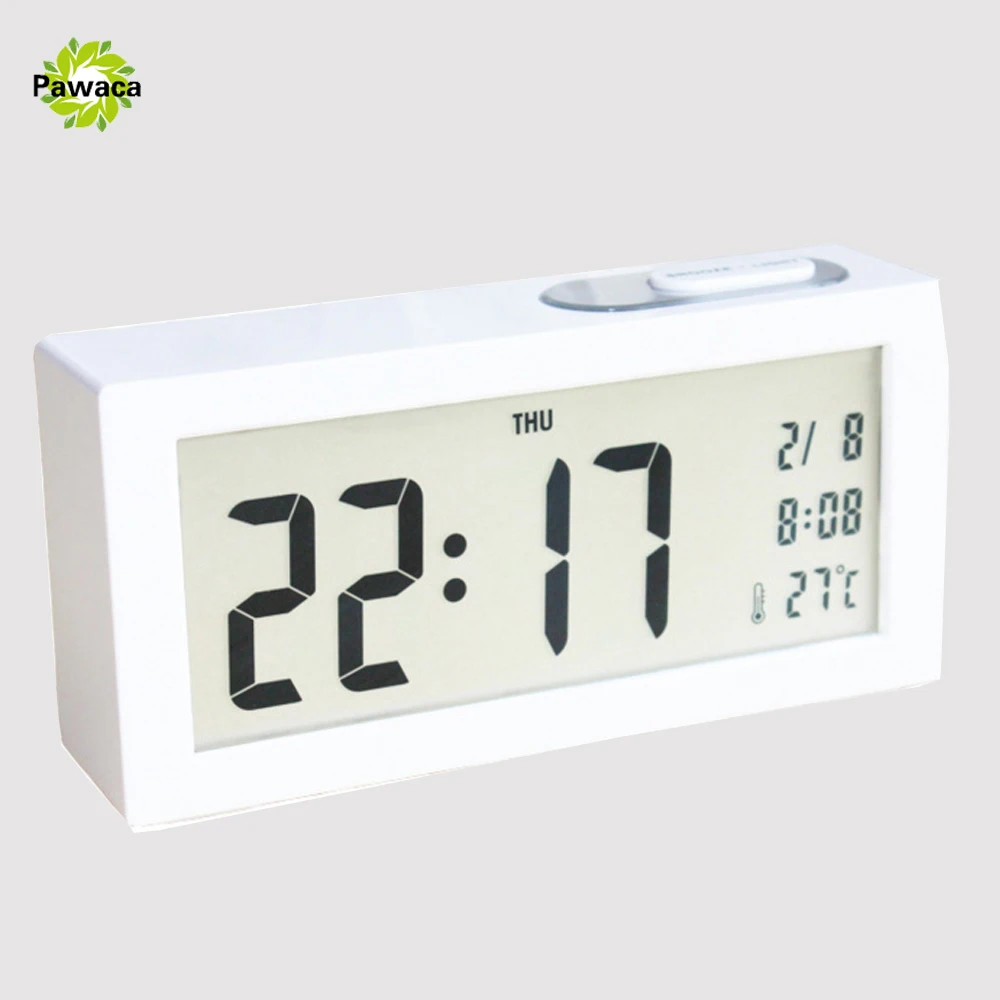 1pcs Large Digital Alarm Clocks LCD Student Electronic Desk Clock Snooze Sensor Kids Table alarm Clock Bedroom Night Light Clock