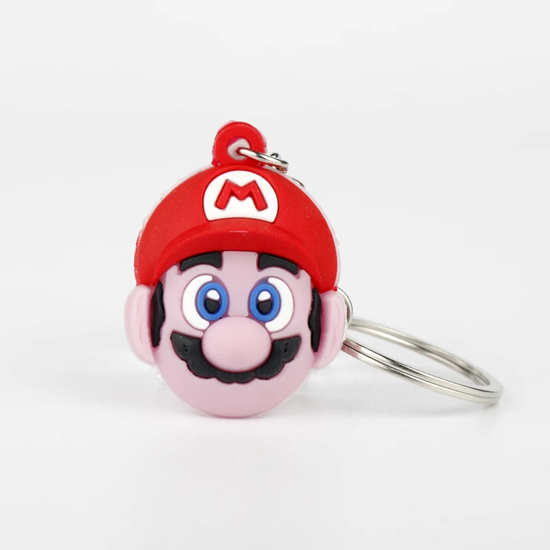 Мультфильм Super Mario Bros фигурки игрушки брелок нарио Луиджи, гриб знак вопросов кулон брелок кольцо косплей Chaveries