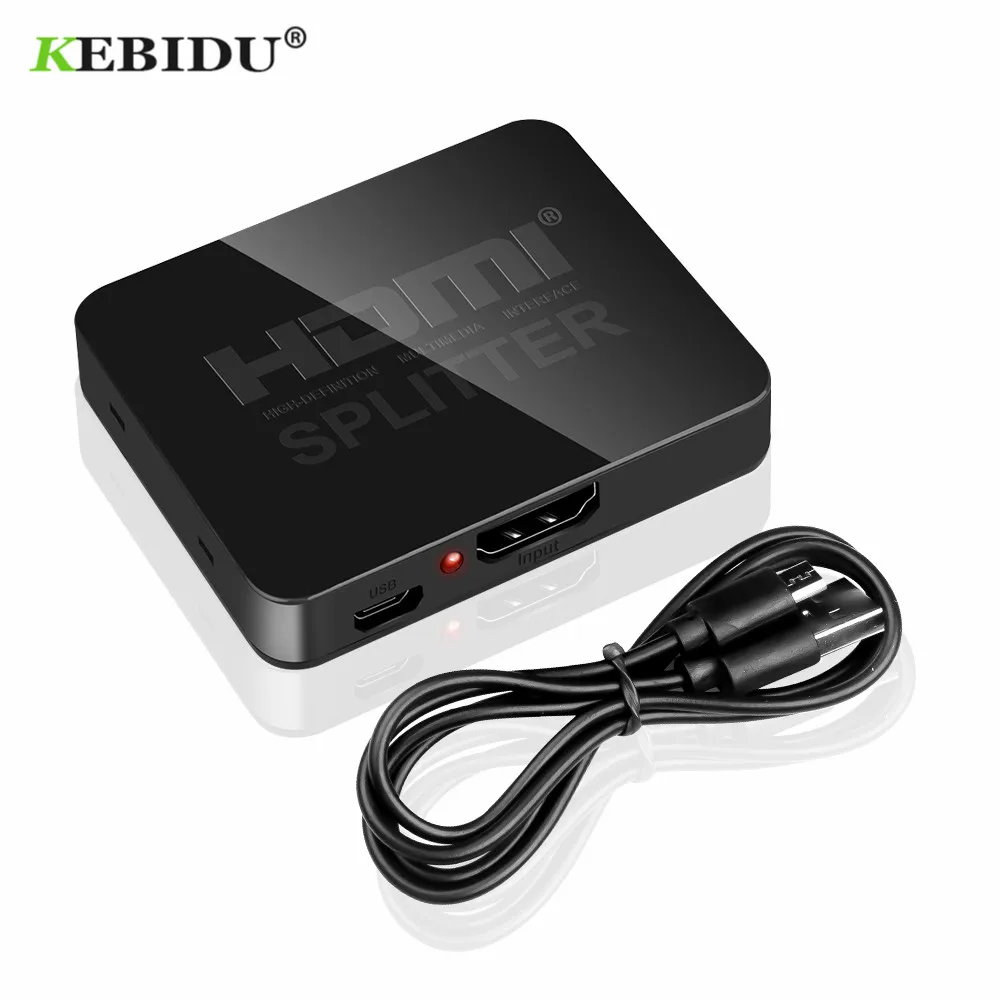 KEBIDU HDCP 4K HDMI совместимых с Разделение тер Full HD 1080p видео коммутатор 1X2 1 в 2 усилитель